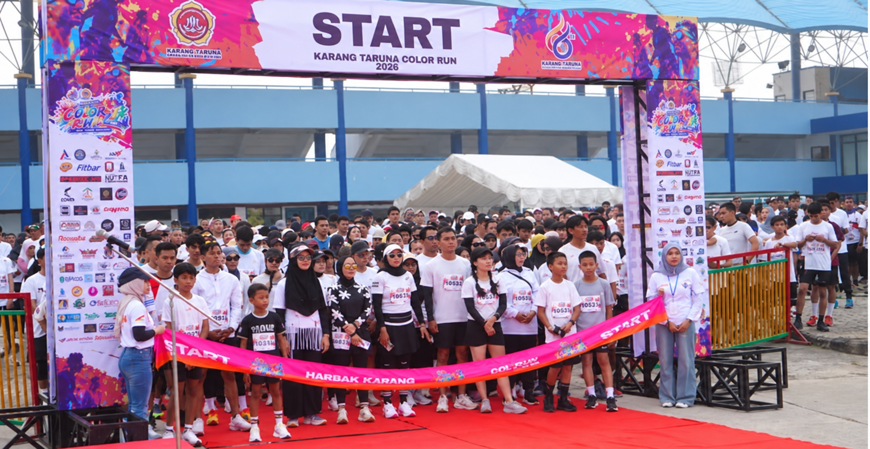 Color Run 5K dalam rangka memperingati Hari Ulang Tahun (HUT) ke-66 Karang Taruna di kawasan Gedung Olahraga (GOR) Kudungga, Sangatta Utara, Minggu (18/10/2026)